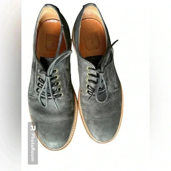 Frye Men’s Black  Leather Lace Up Oxford Flats
Shoes Size 7 - Picture 8 of 11